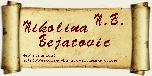Nikolina Bejatović vizit kartica